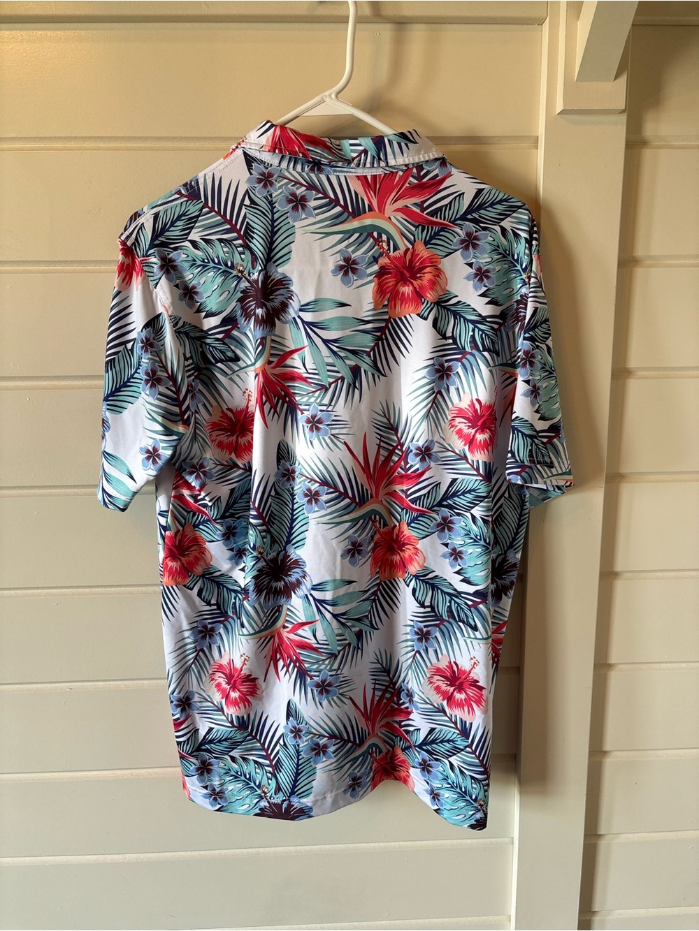 Mens Waggle Collared Golf Hawiian Tropics Palm Polo - Picture 4 of 8